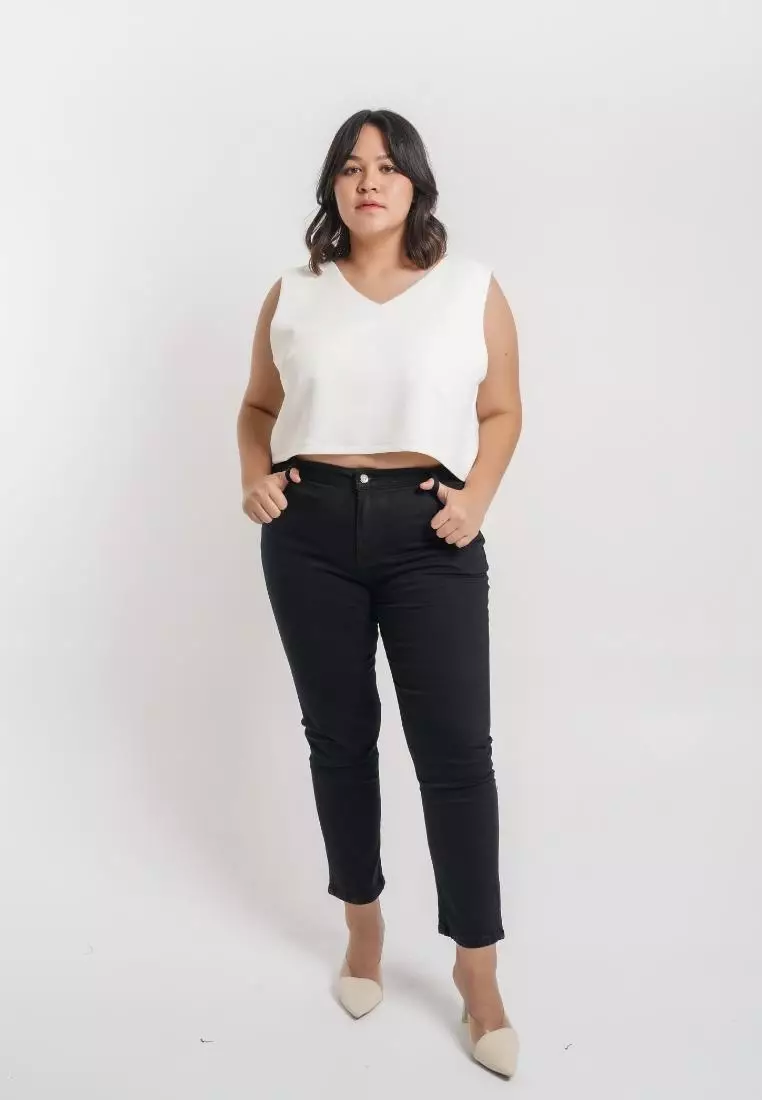 Plus Size Korean Jeans Ivy Black