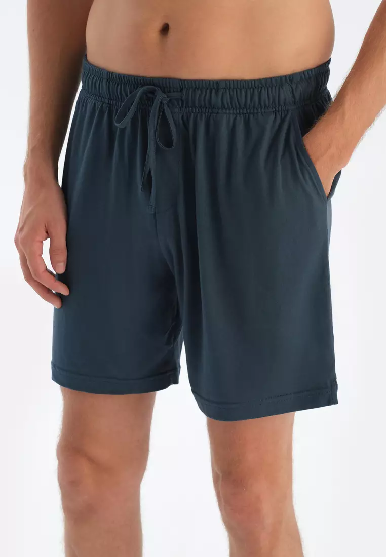 Ecru T-Shirt & Shorts, Slogan Print, Crew Neck, Regular Fit, Short Sleeve Sleepwear for Men