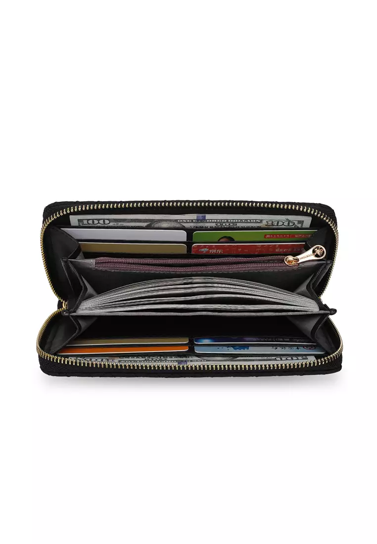 Quilted Long Purse / Wallet - Black