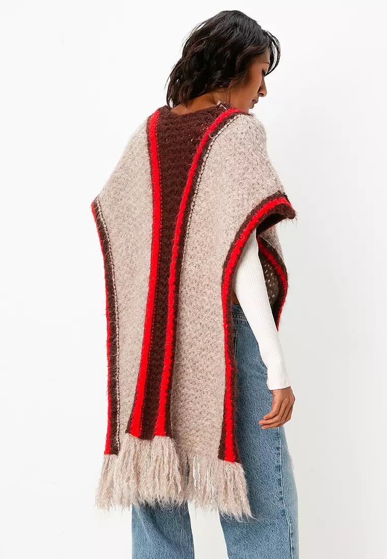 Plunge Fringe Poncho