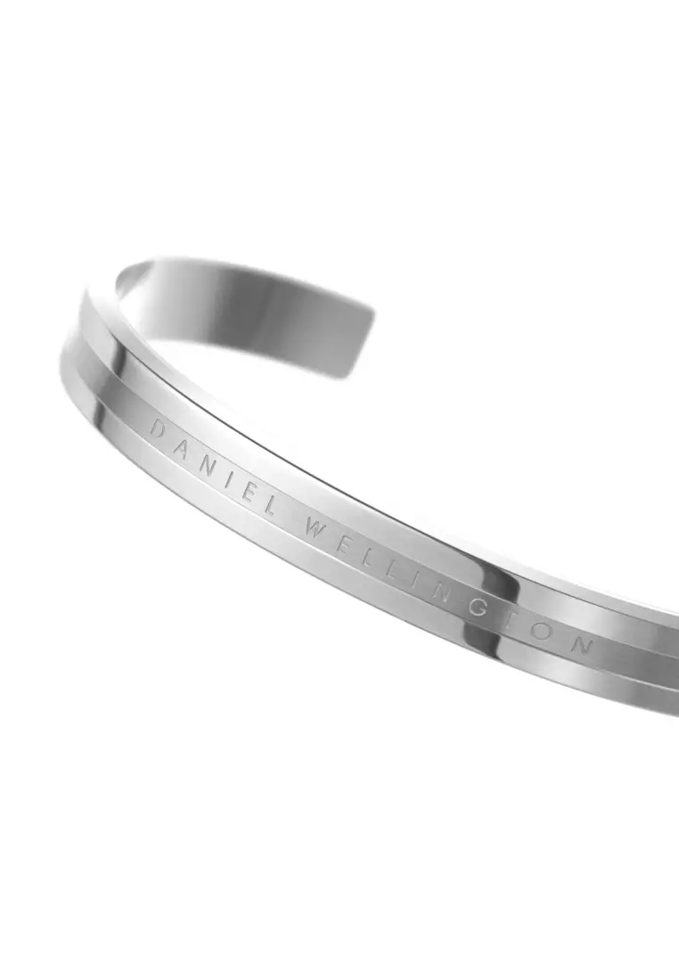Elan Silver Bracelet - Medium - DW OFFICIAL - Stainless steel Enamel cuff bracelet for women and men