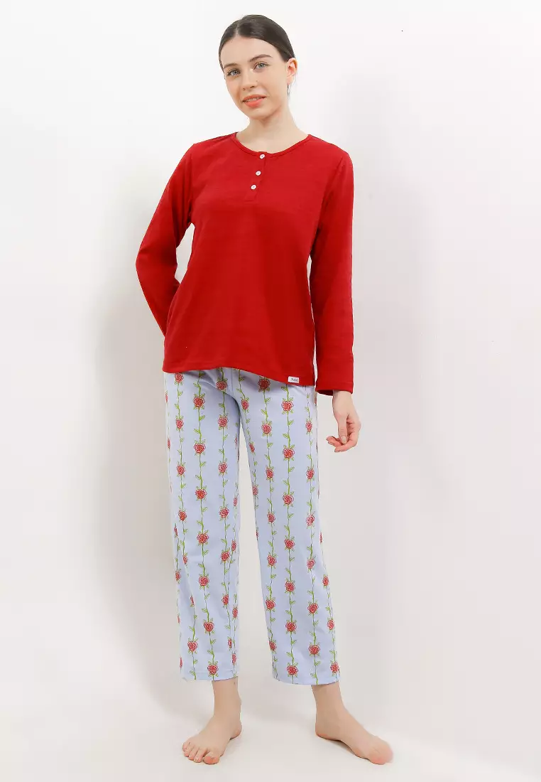 Pyjama Piyama Baju Tidur Long Sleeve Long Pants Sleepwear
