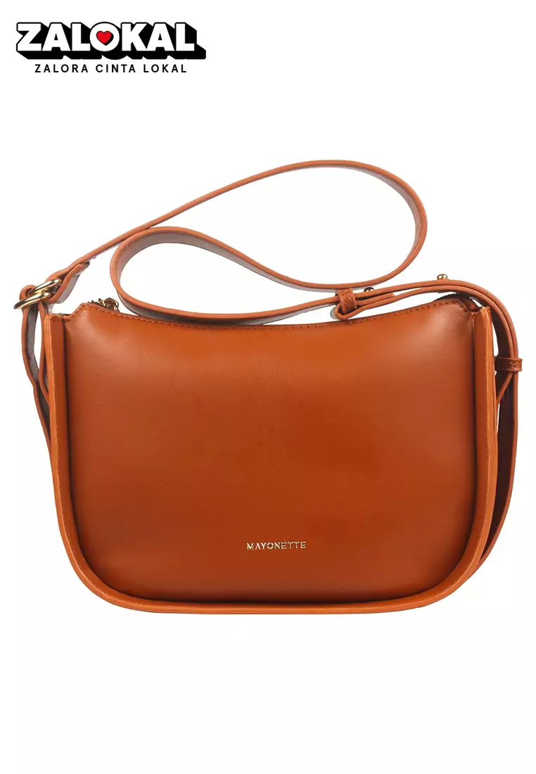 MAYONETTE Luxury Ava Shoulder Bag - Tas Bahu Wanita Import Premium - Brown