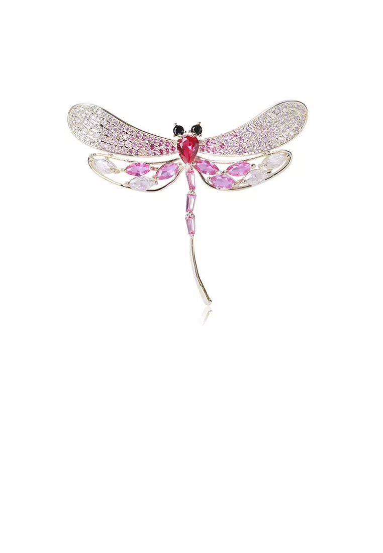 Gold dragonfly clearance brooch