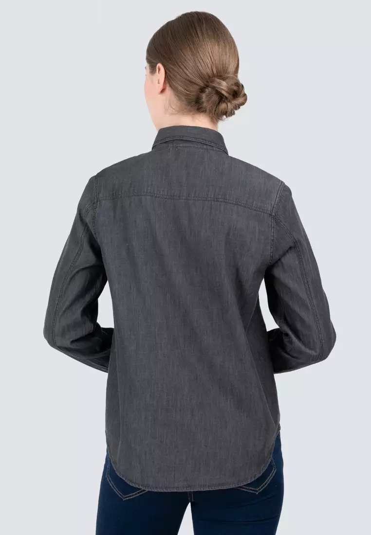 Polo Haus - Women’s Signature Fit Denim Long Sleeve Shirt WWLSV001