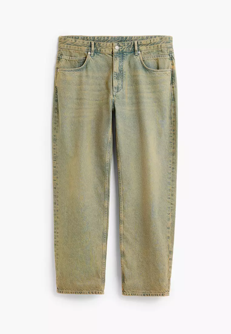 Vintage-Washed Denim Pants