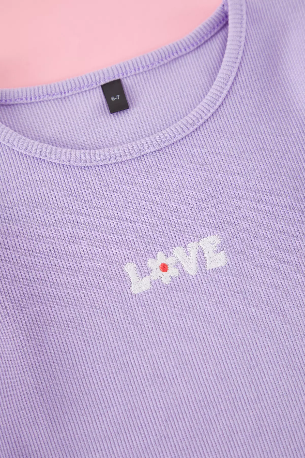 Lilac Girls' Cotton Embroidered T-Shirt And Leggings Set - Tkdss25Au00020