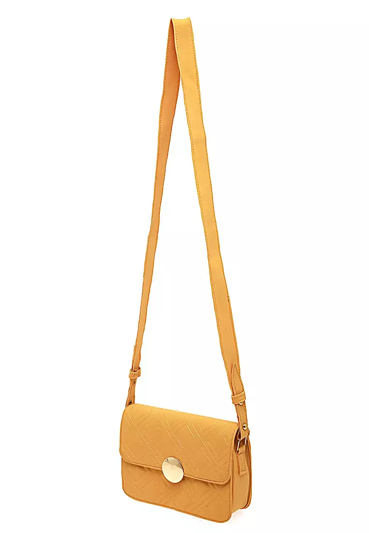 Fizva Tas Selempang Wanita Design Simple Tali Panjang Quality Premium - Mustard