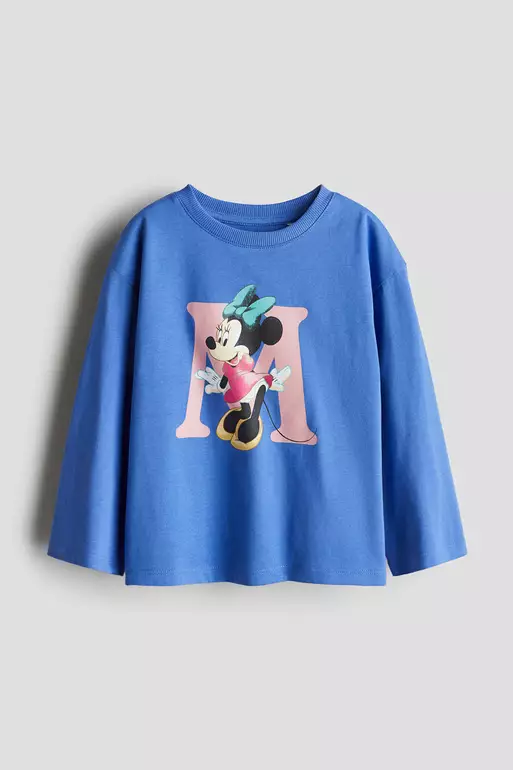 Print-motif jersey top