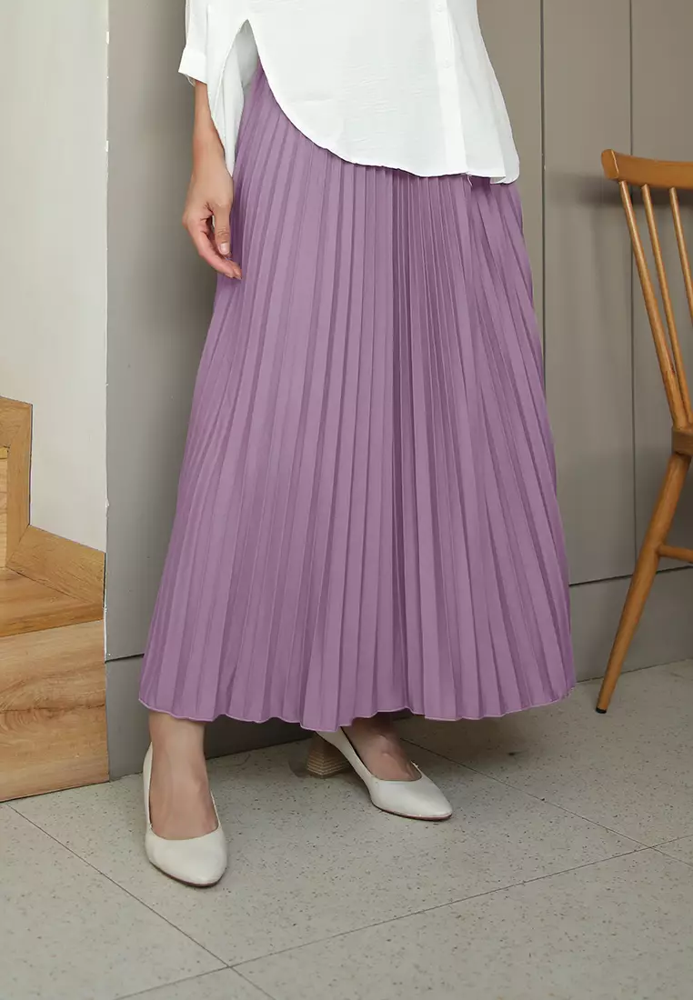 Cotton Bee - Rok Plisket Niana Aline Basic - Mulberry