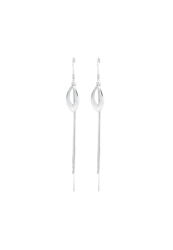 ZITIQUE gold Women's Water Drop Tassel Earrings - Silver 598A7AC7E57FAEGS_1
