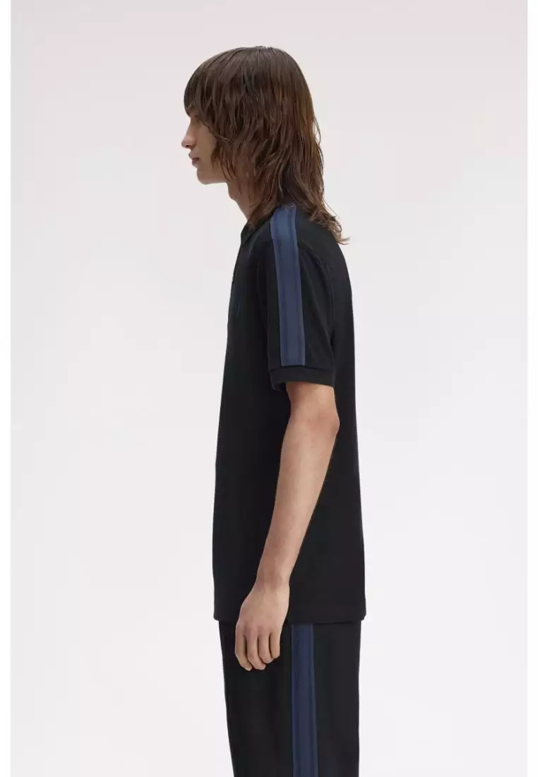 Fred Perry M1727 Mesh Taped Polo Shirt (Black)