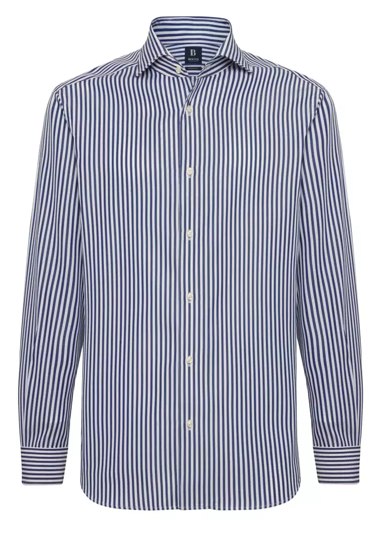 Panelled vintage check and icon stripe cotton outlet shirt