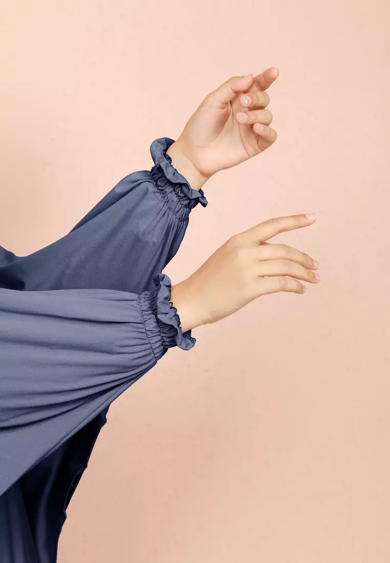 Cotton Bee - Halwa Bergo Lengan | Hijab Instan Syari - Navy Blue 