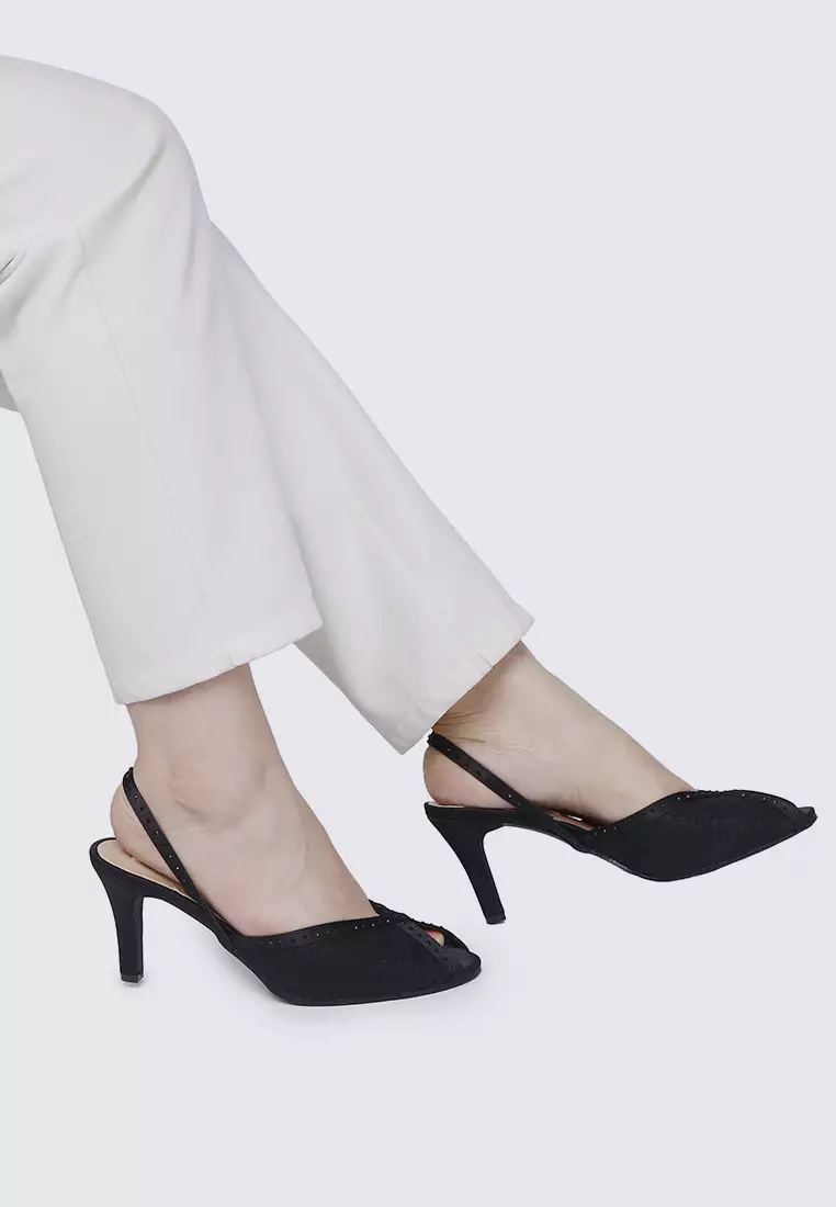 Alora Comfy Heels In Black