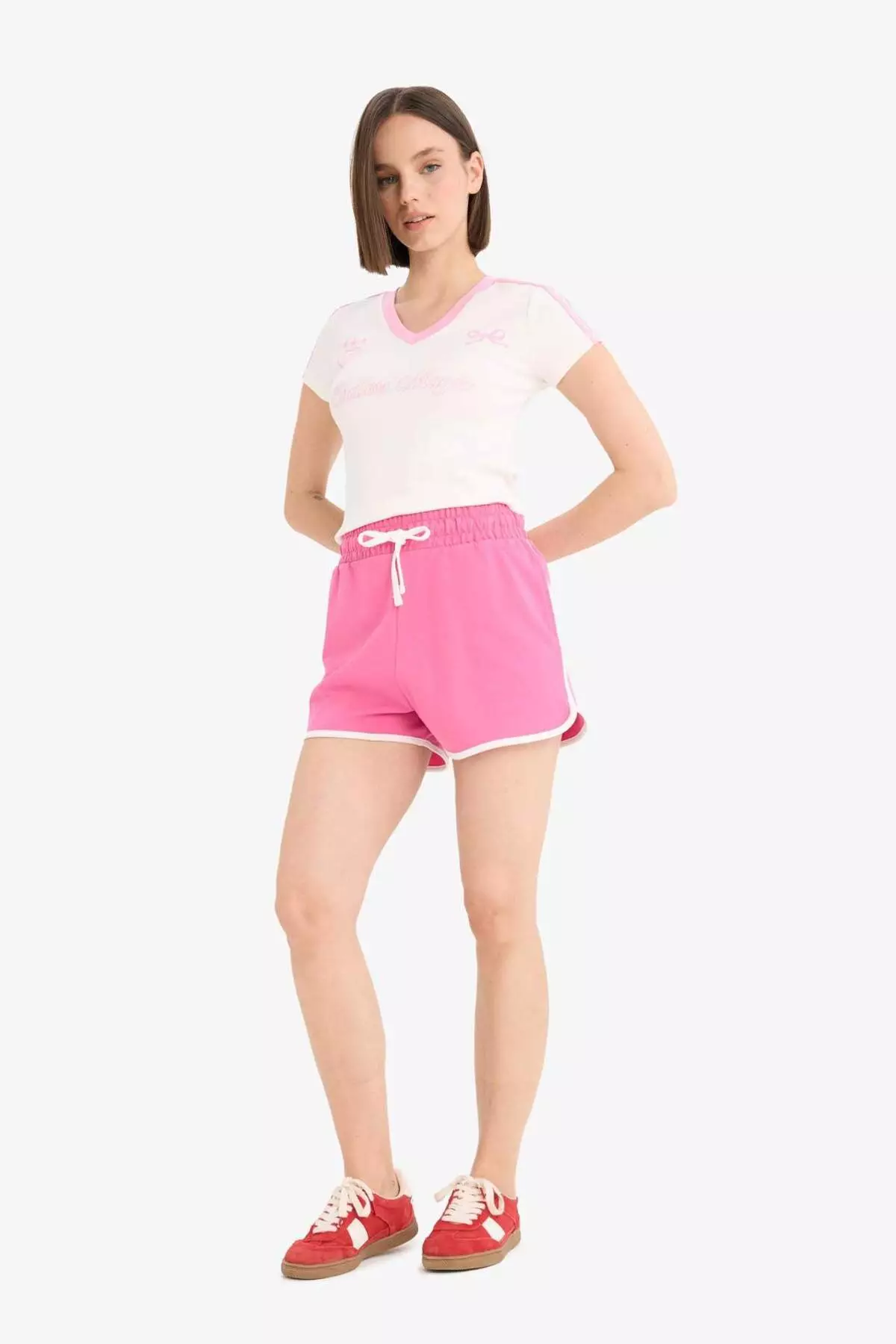 Coool Regular Fit Elastic Waist Lace Thick Mini Shorts A6224Ax25Sm