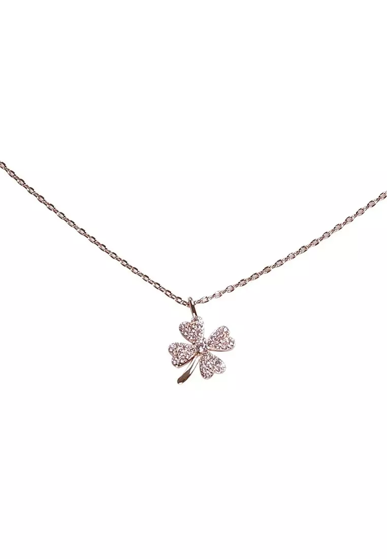 Collana LCR3016 S925 in argento con trifoglio portafortuna_voghion.com