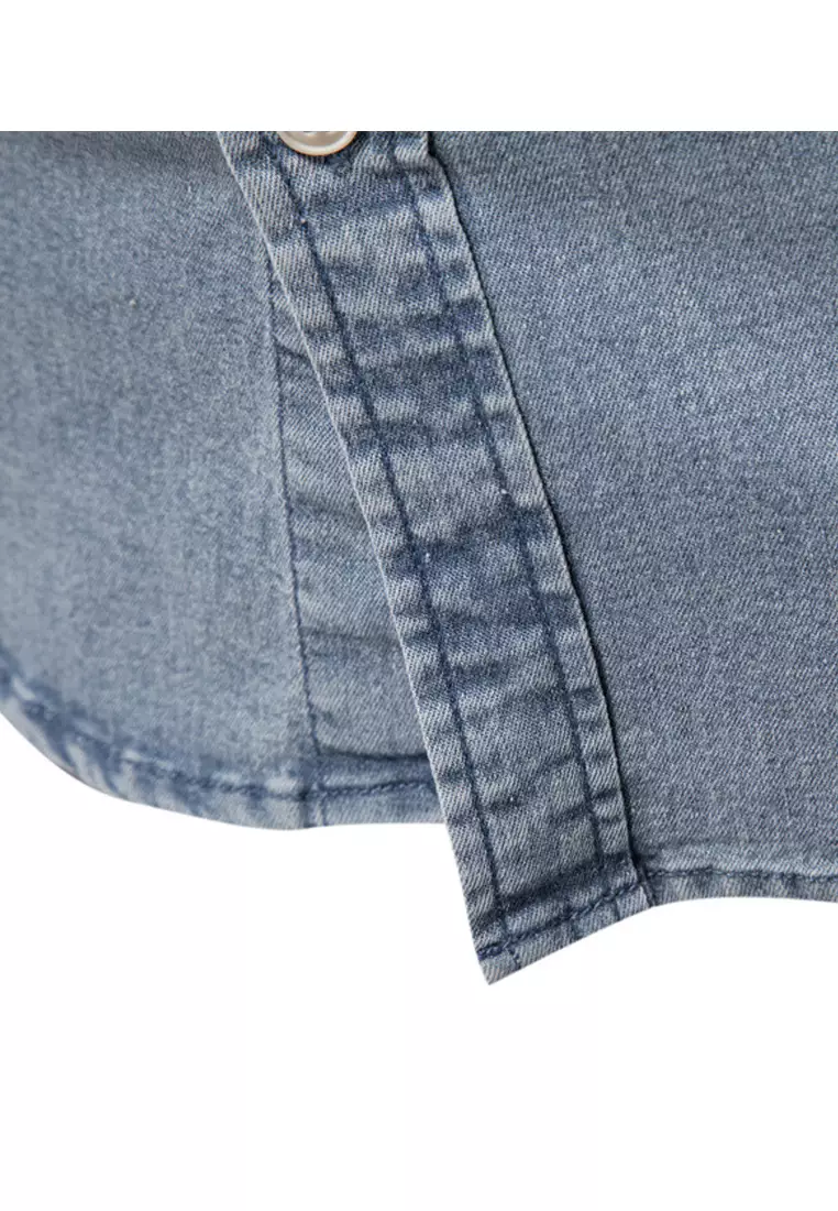 Slim Long Sleeve Denim Shirt AX6036