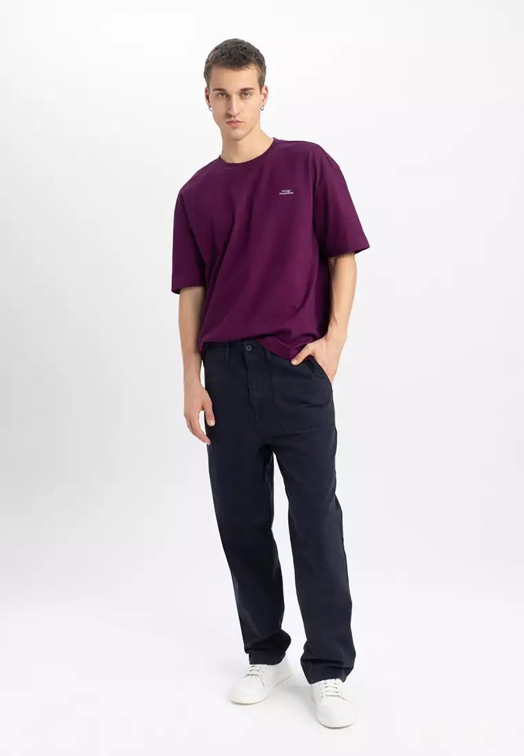Baggy Fit Gabardine Trousers