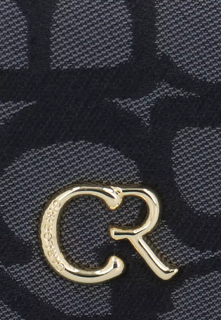 Carlo GEO Jacquard Short Wallet - Black