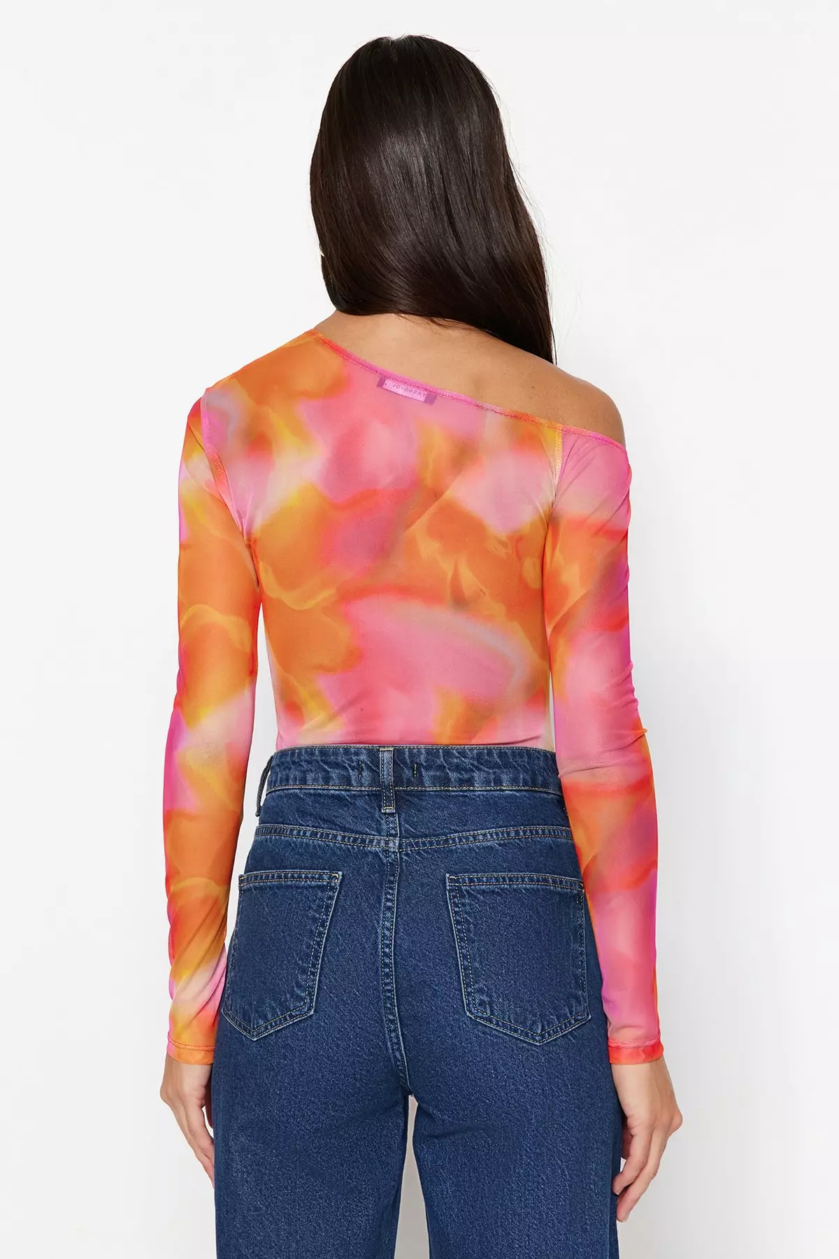 Patterned Tulle Knitted Bodysuit