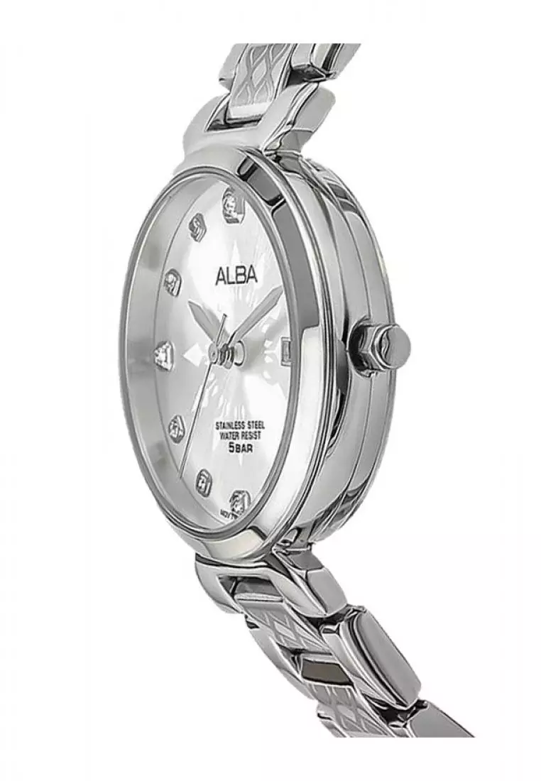 Jam Tangan Wanita Alba Original Garansi Resmi AH7N37 AH7N37X1 Strap Stainless Steel Silver