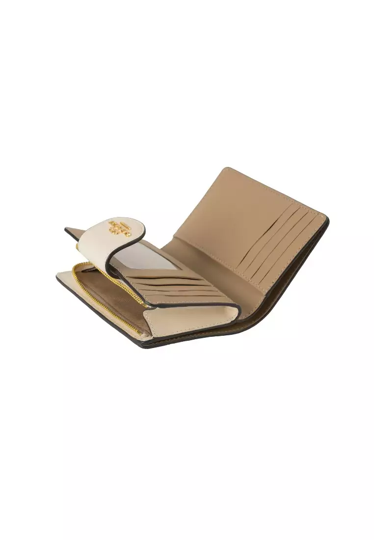 COACH 皮革女裝摺叠鈕扣錢包 (CR968) - IM /LIGHT KHAKI CHALK MULTI