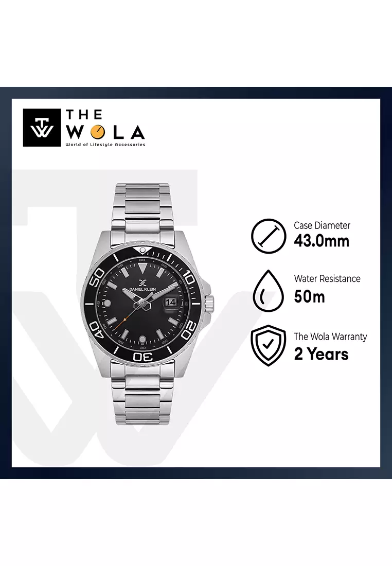 Premium Men's Analog Watch Silver Stainless Steel DK.1.13990-1