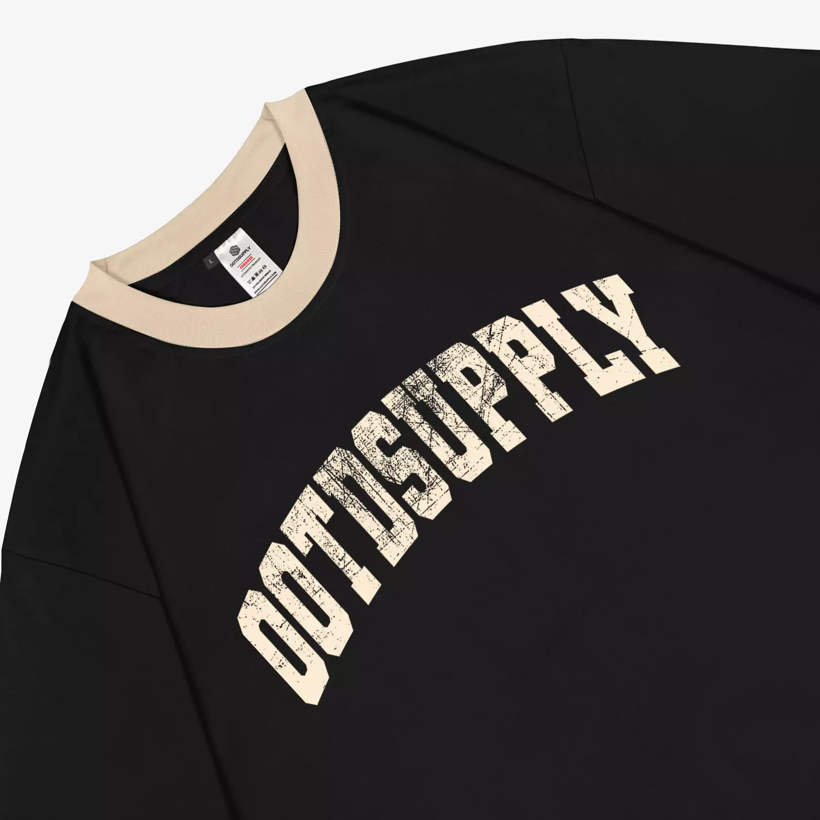 OOTDSUPPLY Oversize Double Stripe Iconic 23 Army & Black l Oversize T-Shirt l Kaos Lengan Pendek I Kaos Stripe | Unisex | OVZDSTRIP001