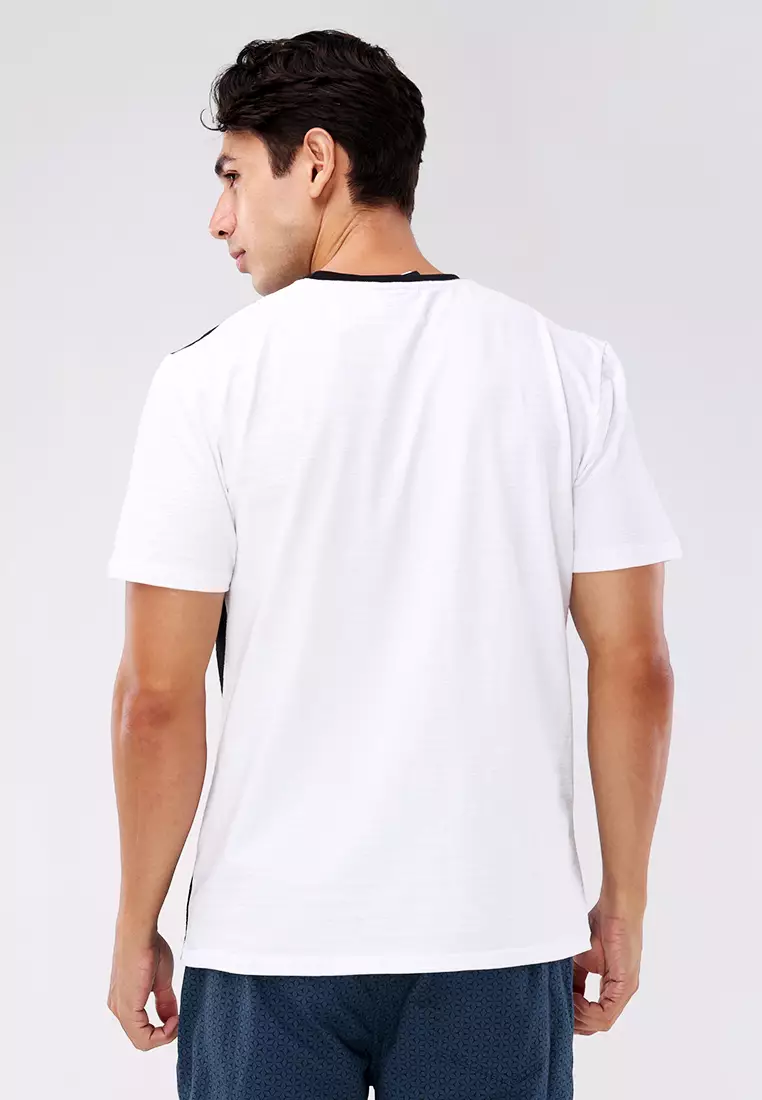 Round Neck Streaky Short Sleeves