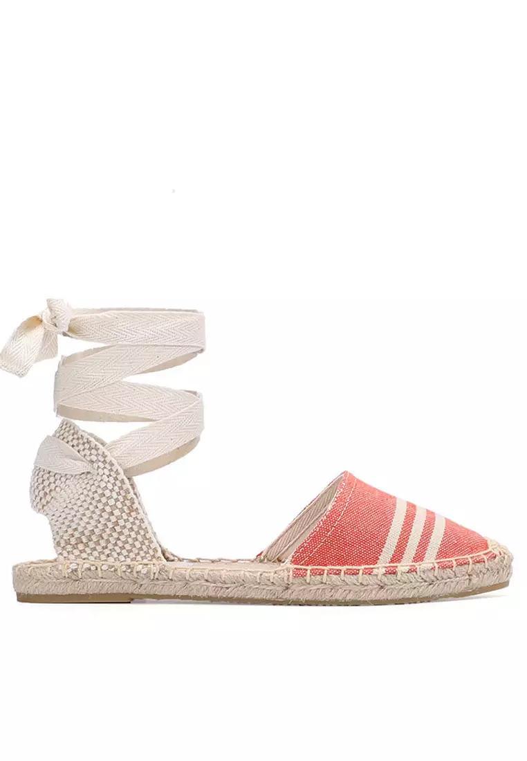 Discount on Twenty Eight Shoes  shoes - SKU: Lace Up Stripe Espadrille Sandals HB643497376078