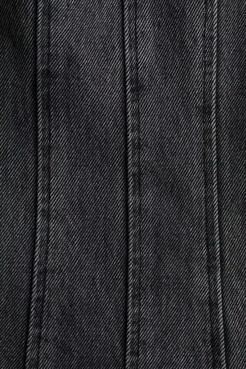 Flared-skirt denim dress