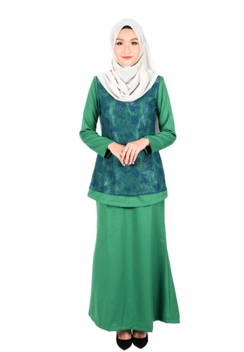 Baju Kurung Lace Kalina from MyTrend in Green