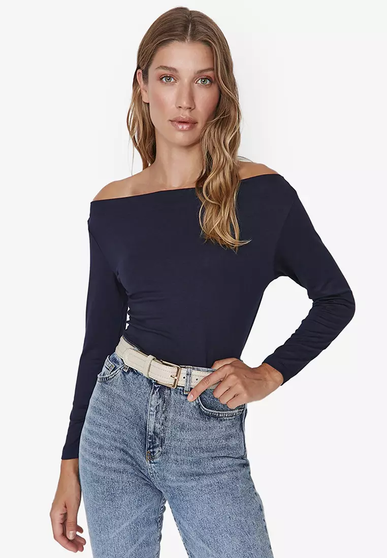 Trendyol Boat Neck Top 2024 Buy Trendyol Online ZALORA Hong Kong