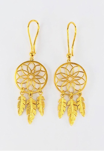 Arthesdam Jewellery gold Arthesdam Jewellery 916 Gold Intricate Dreamcatcher Earrings 43133AC2424511GS_1