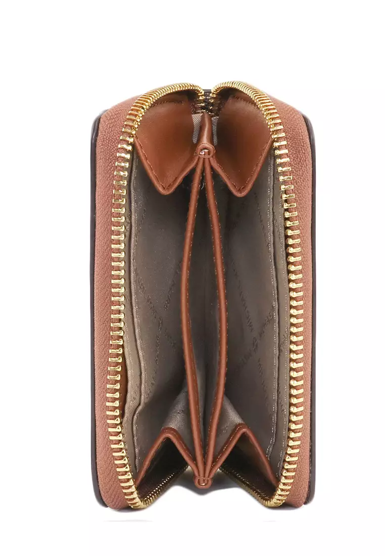 Jet set travel pvc signature 2025 bifold zip coin wallet clutch