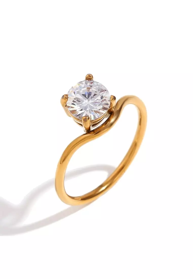 Demmi Cubic Zirconia Band Ring in Gold