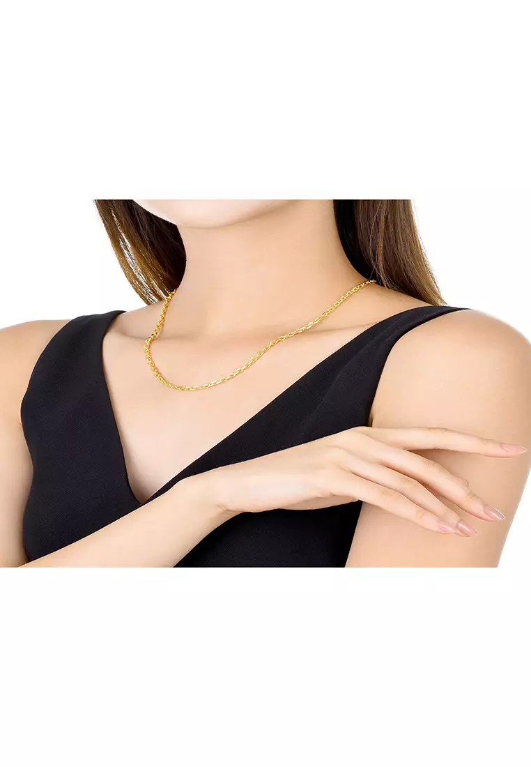 916/22K Gold Hollow Necklace R021 (4MM, 60CM)