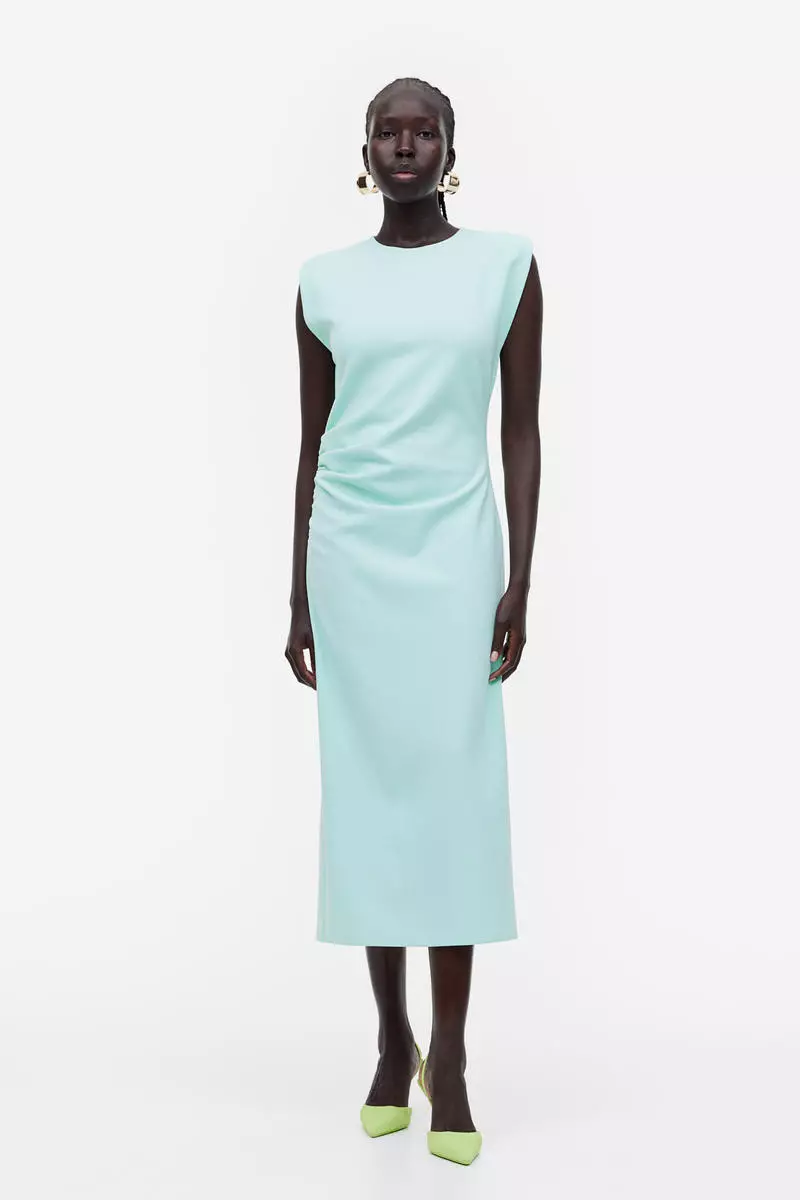 H&m green midi store dress