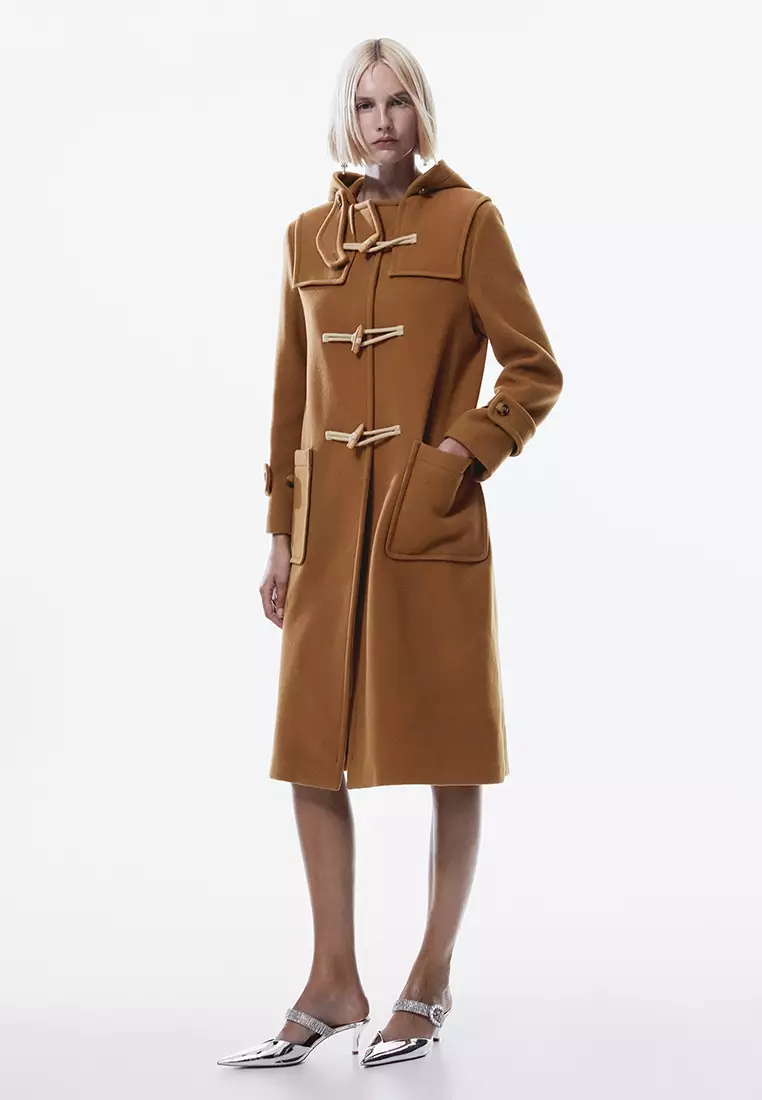 Tan store toggle coat
