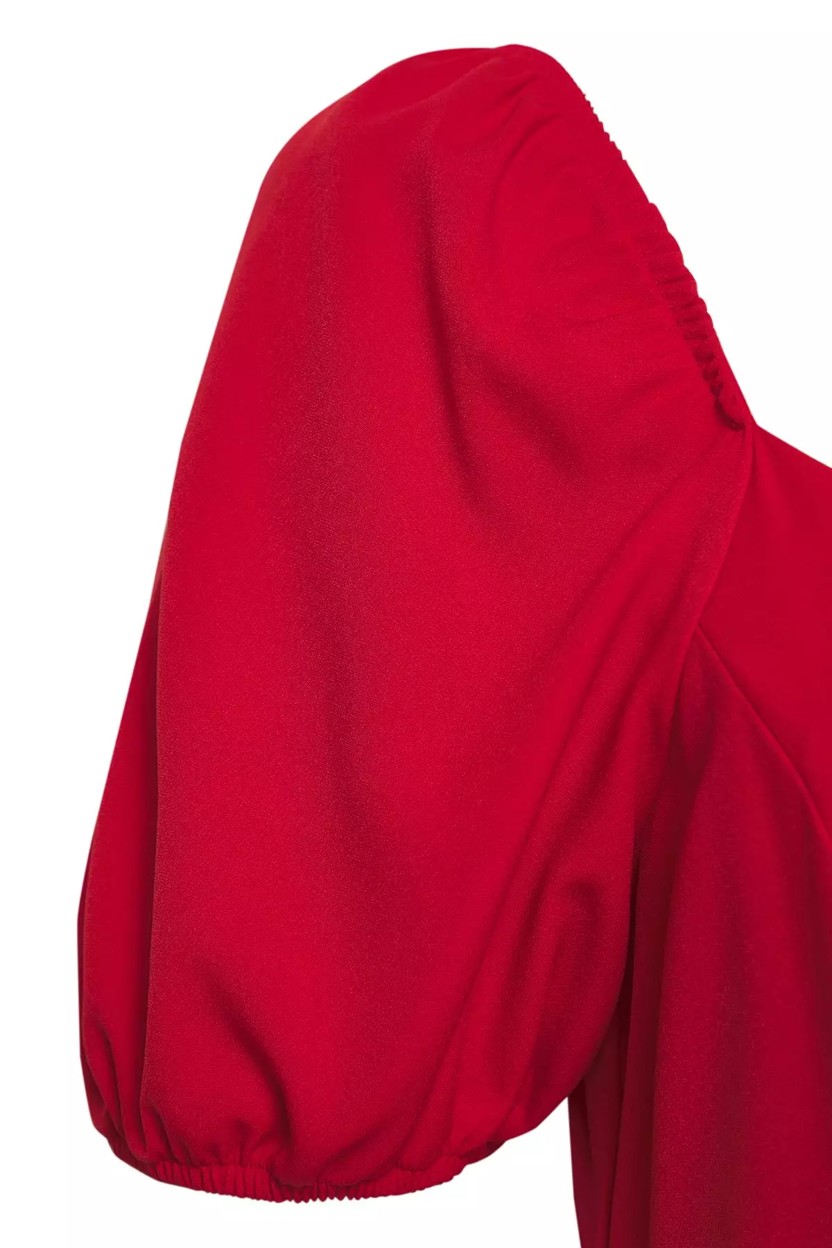 Square Neck Lining with Shorts Balloon Sleeves Woven Plus Size Dress