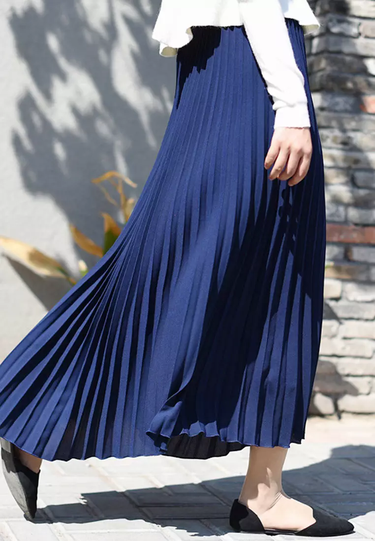 Stitch Down Trutex Navy Pleated Skirt Navy Pleated Skirts Online
