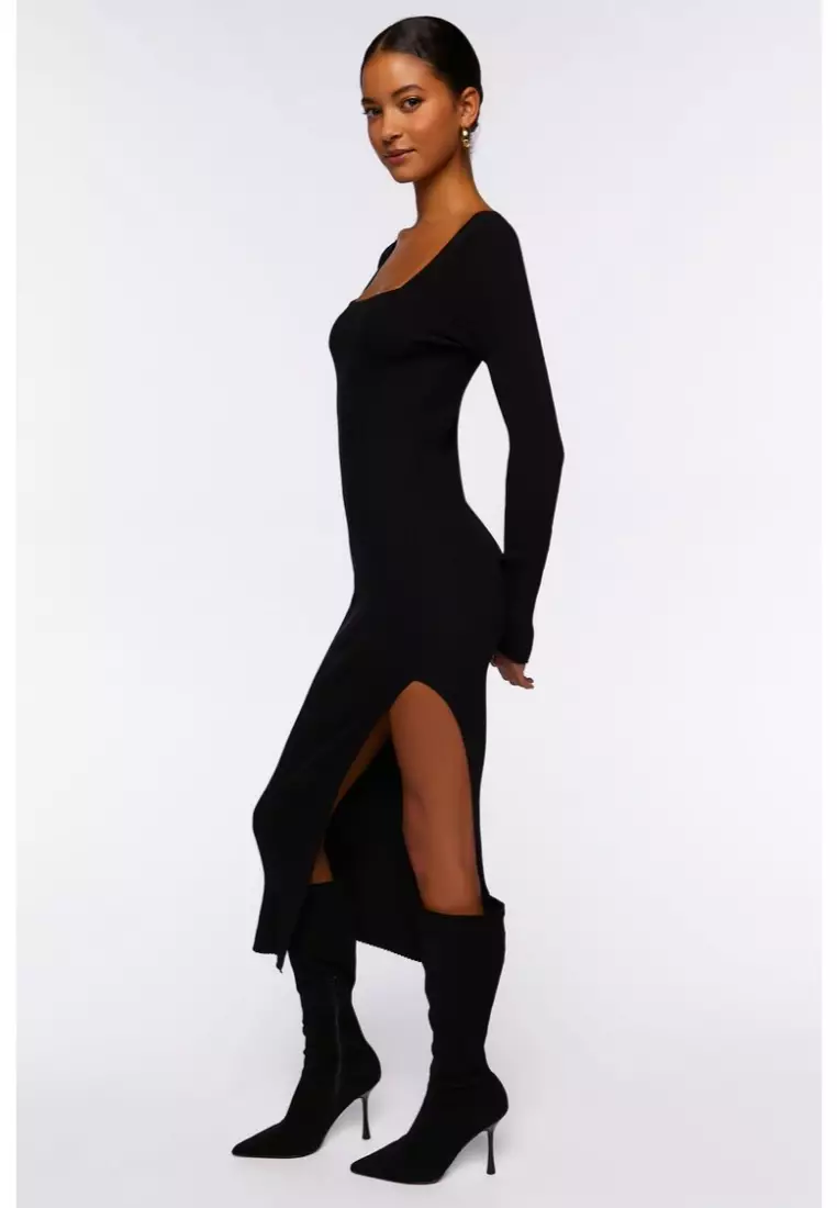 Buy FOREVER 21 Thigh Slit Midi Sweater Dress 2024 Online ZALORA