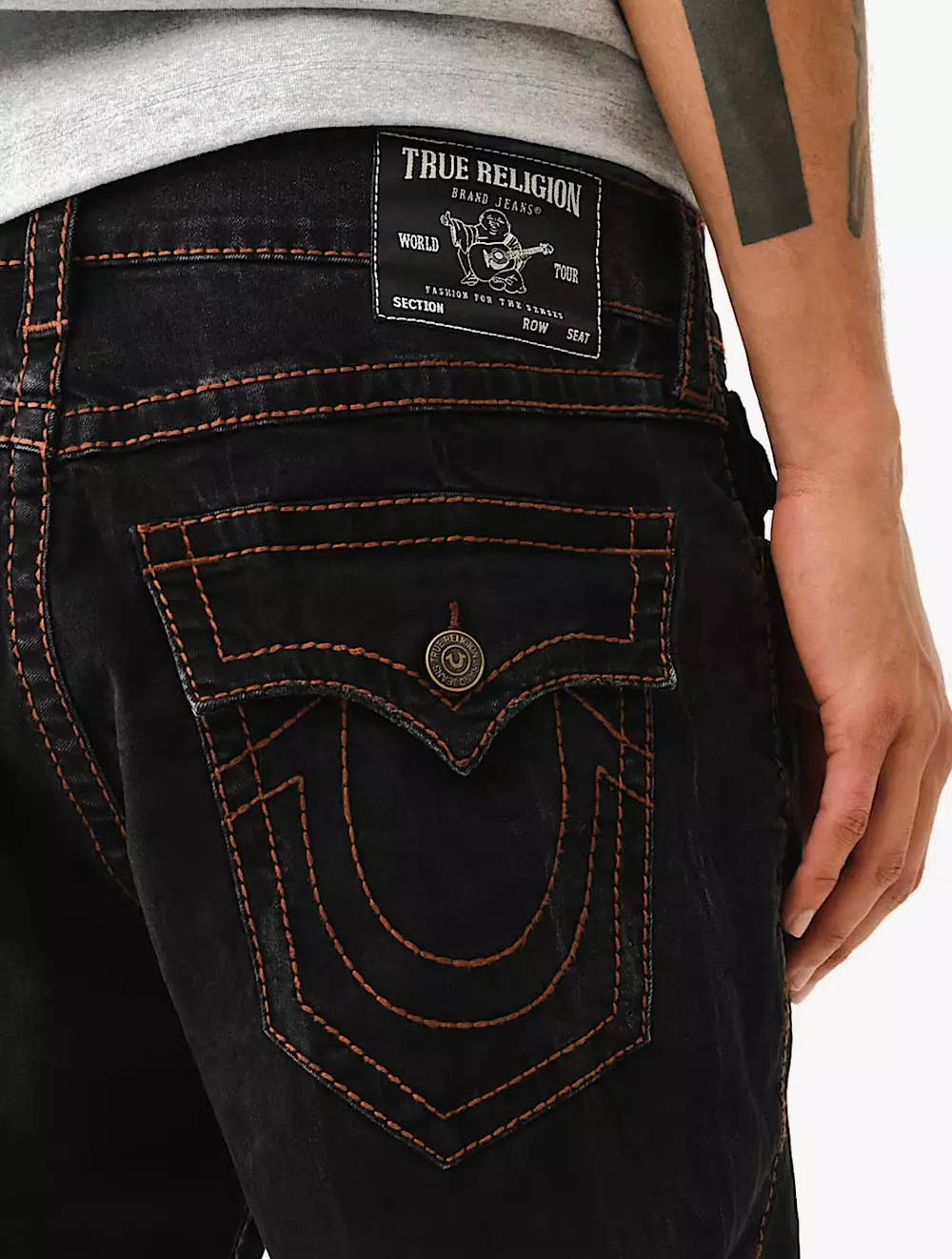 True Religion  - Men Denim Pants - RICKY BIG T FLAP 34IN - Black