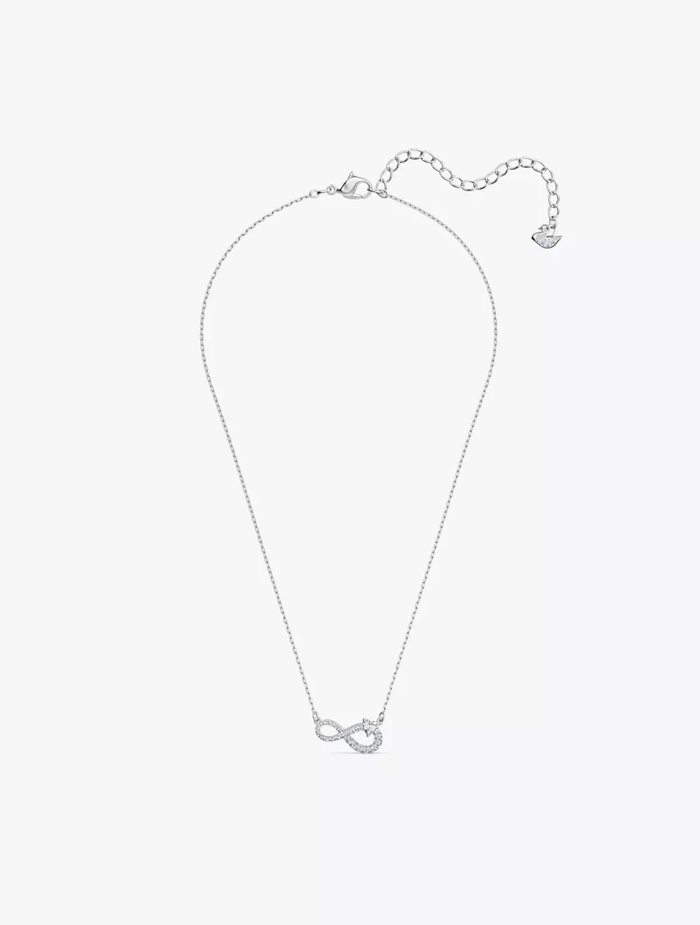 Swarovski Infinity Necklace, White, Rhodium Plated - Silver