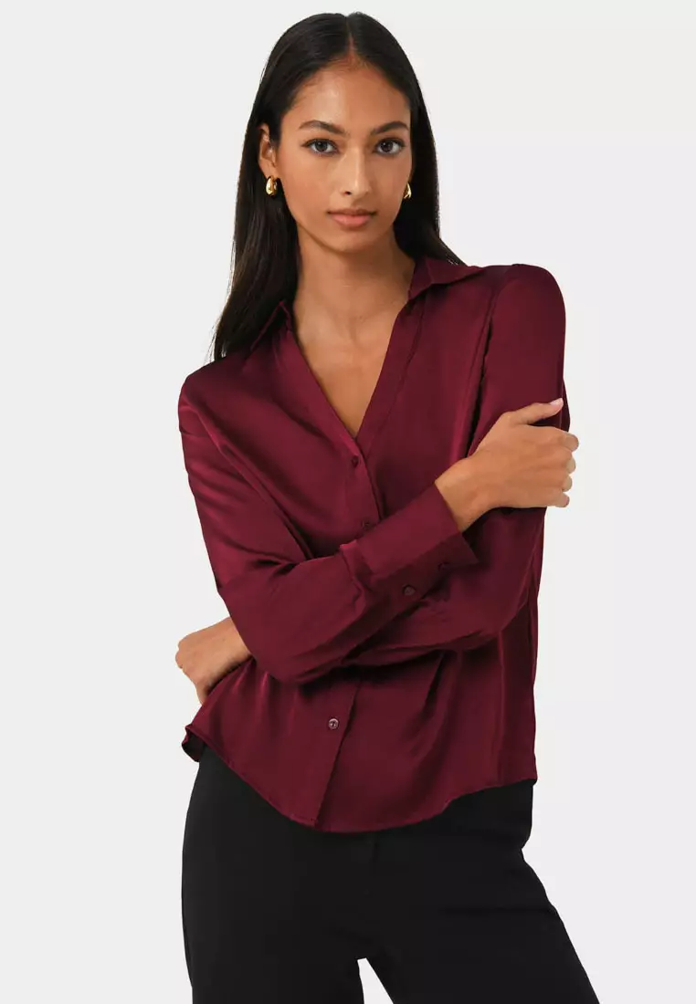 Lila V-neck Satin Blouse