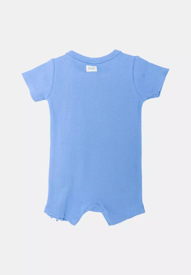 The Short Sleeves Zip Romper