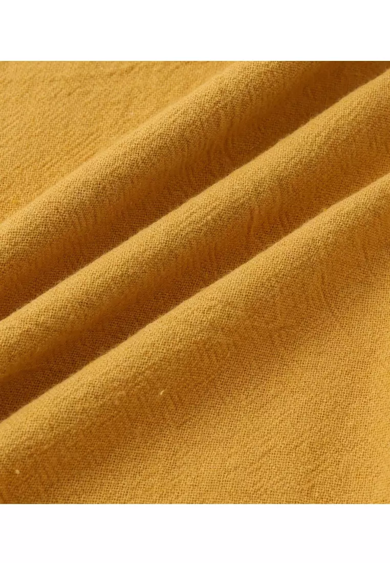 Loose Square-neck Linen Shirt YL-SKD01