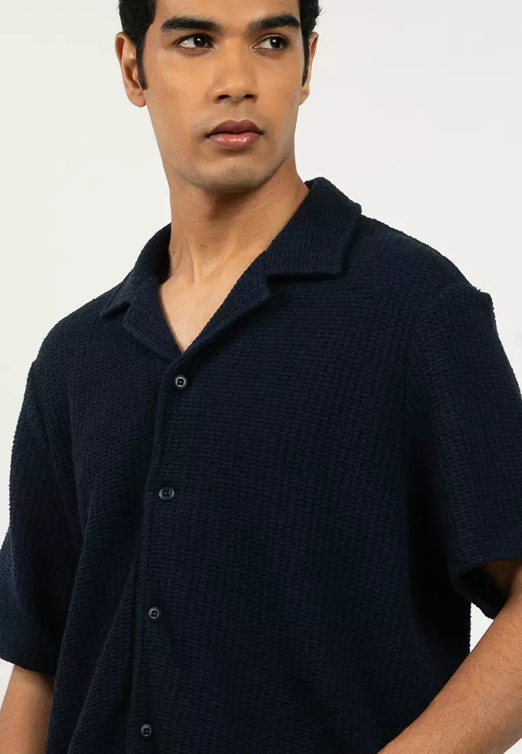 Tuck Stitch Relaxed Camp Shirt - Calvin Klein Jeans