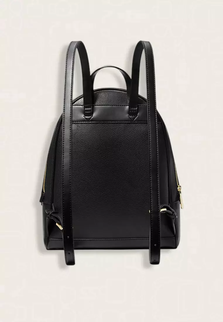 Michael Kors Rhea Medium Pebbled Leather Backpack Black